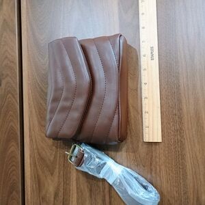 Brown Soft Vegan Leather Crossbody Bag